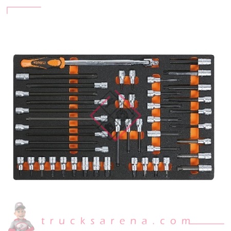 [BET 024500121] Composition douilles spéciales 1/2' plateau mousse 46 pièces M121 - BETA TOOLS