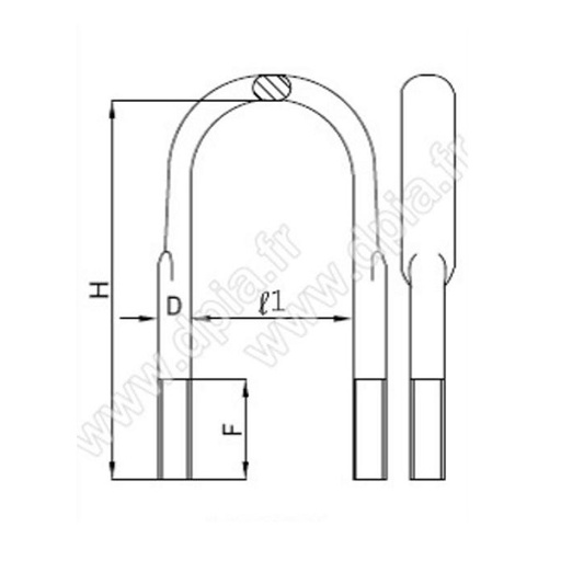 [DPI RO47T000] Bride pour lames de ressort 27 x 101,5 x 420 - DPIA