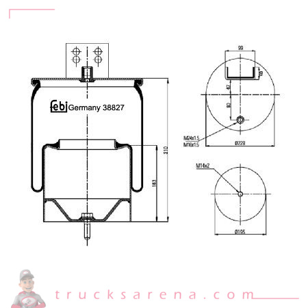 [FEB 38827] Coussin d'air VOLVO FH / FM / FMX - FEBI