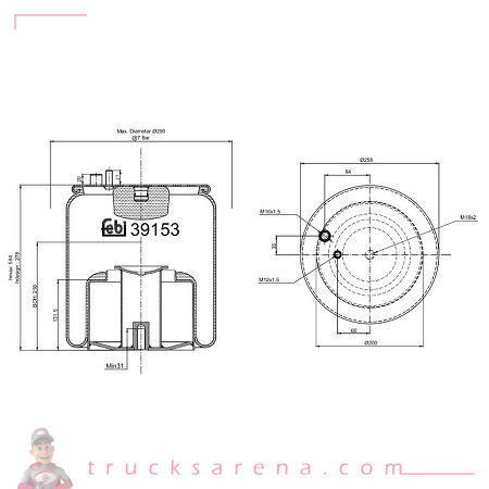 [FEB 39153] Coussin pneumatique MAN TGL / TGS / TGX - FEBI