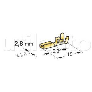 [ROB 185321] Female terminal 2,8 mm, raw brass, 200 units - ROBERT LYE