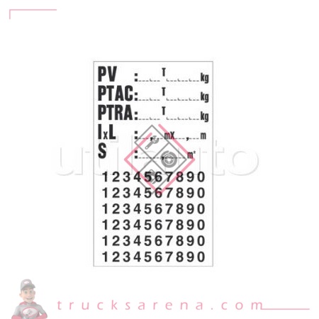 [ROB 370098] Plaque de tare poids-lourds et utilitaires - ROBERT LYE