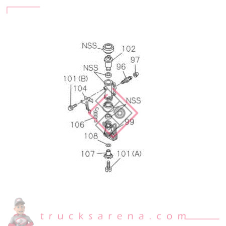 [ISU 8973588801] Cylindre de roue arrière gauche NPR75 / 77 - ISUZU PARTS